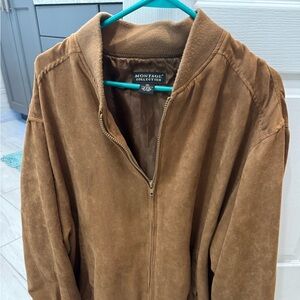 Men’s lightweight jacket. Suede look. 2X. Light brown. Like new condition